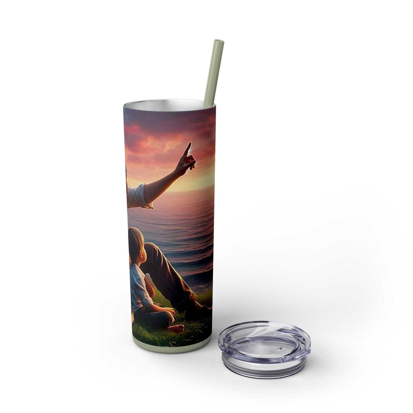 Tumbler featuring 2025 Year text for Jehovah's Witnesses, stainless steel, 20oz, with lid and straw.