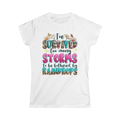 Women's versatile t-shirt with playful message, features ribbed collar and durable design.