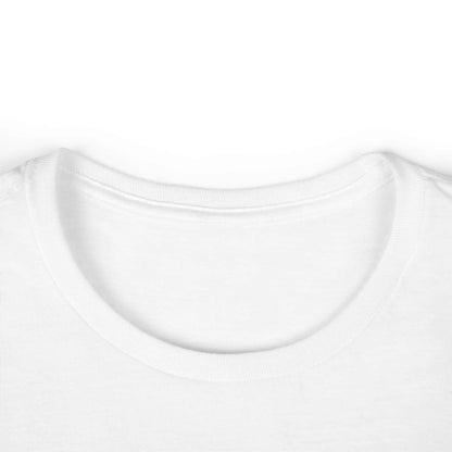 Women's versatile white t-shirt with ribbed knit collar, suitable for casual and social occasions.