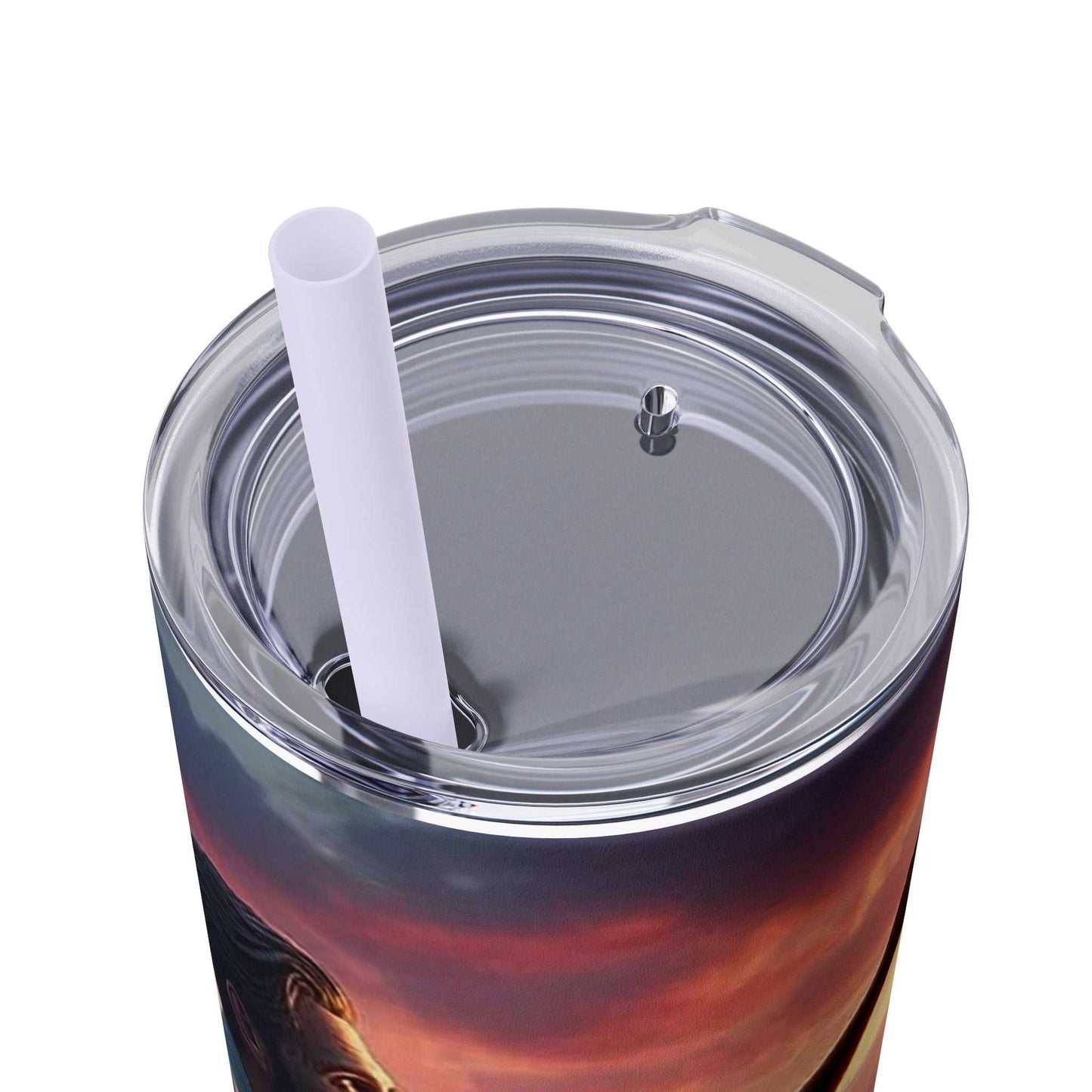 20oz Tumbler with 2025 Year Text, stainless steel, features BPA-free lid and straw.