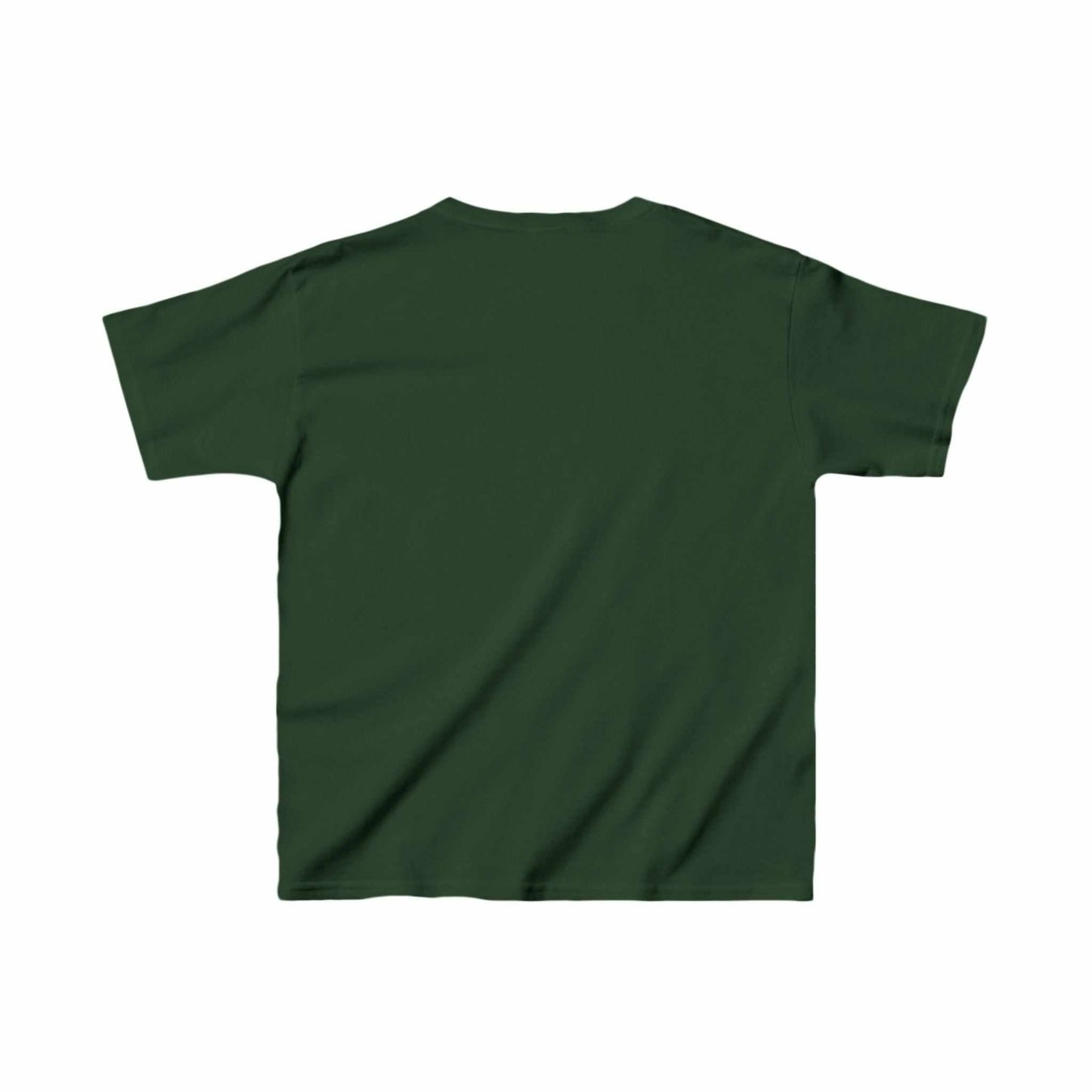 Child's t-shirt with girl hugging a gorilla design, green color, soft cotton.