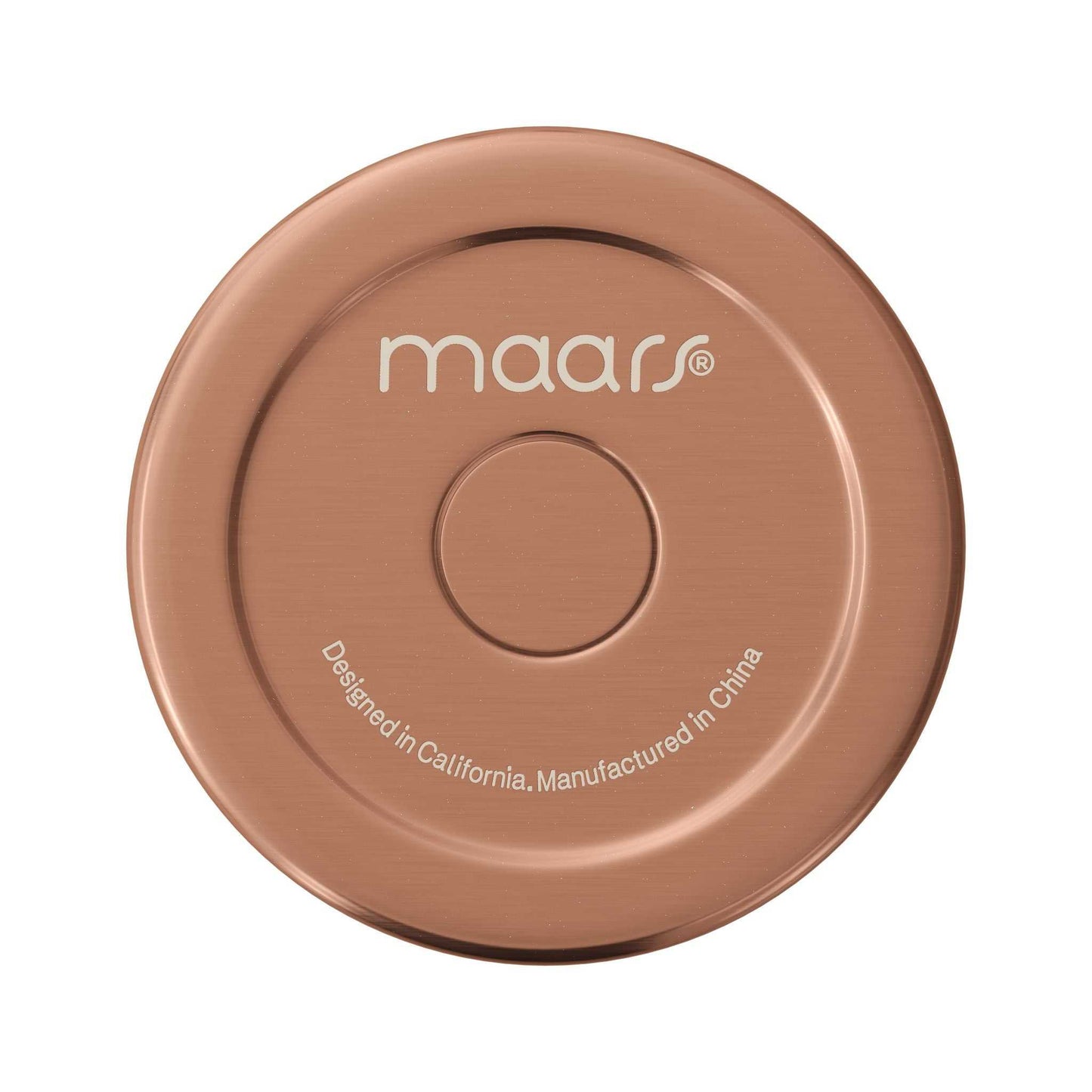 Tumbler lid with "maars" branding, BPA-free, stainless steel and plastic.