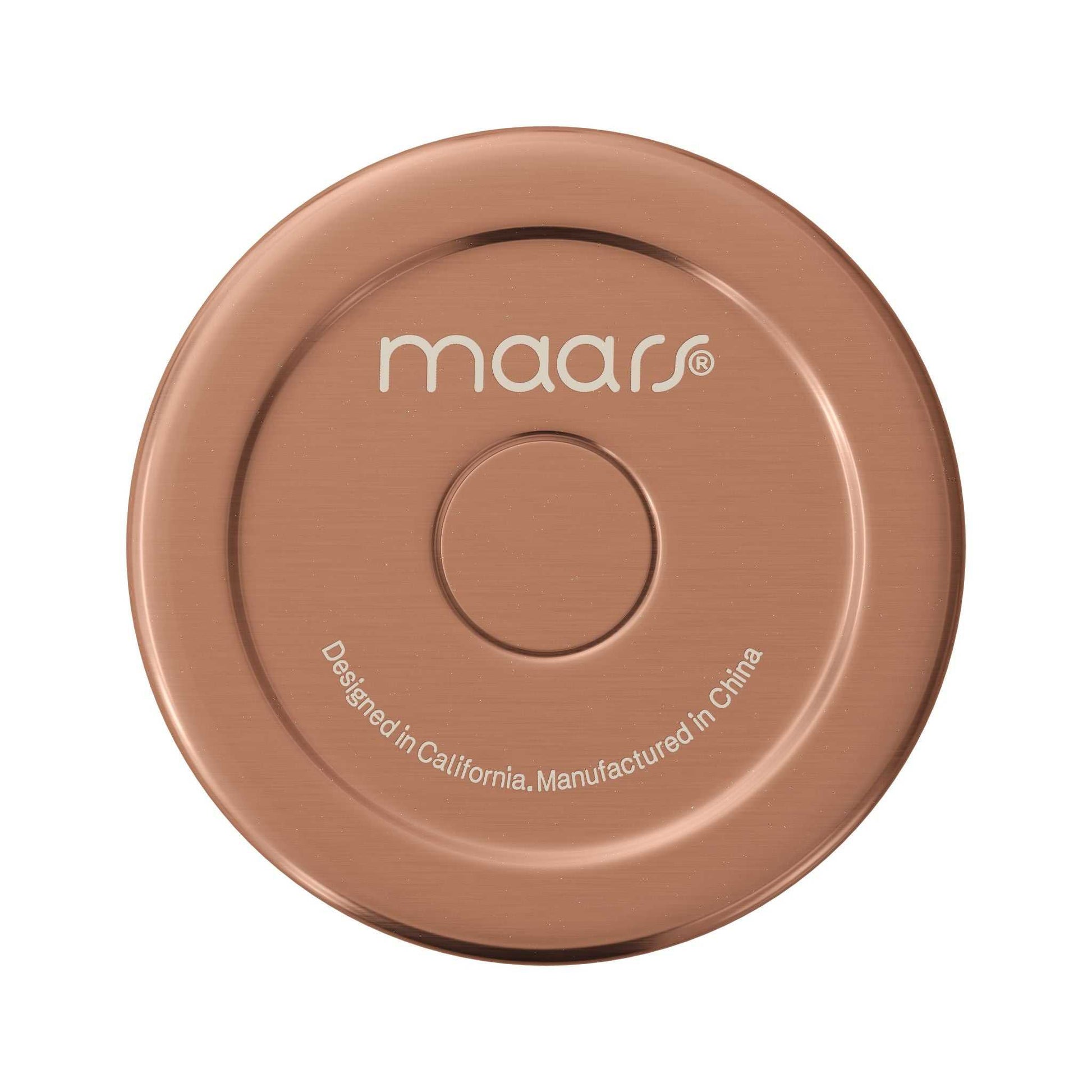 Tumbler lid with "maars" branding, BPA-free, stainless steel and plastic.