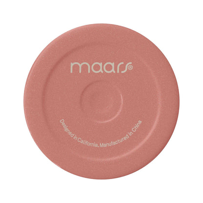 Tumbler lid with "maars" logo, designed in California, manufactured in China.