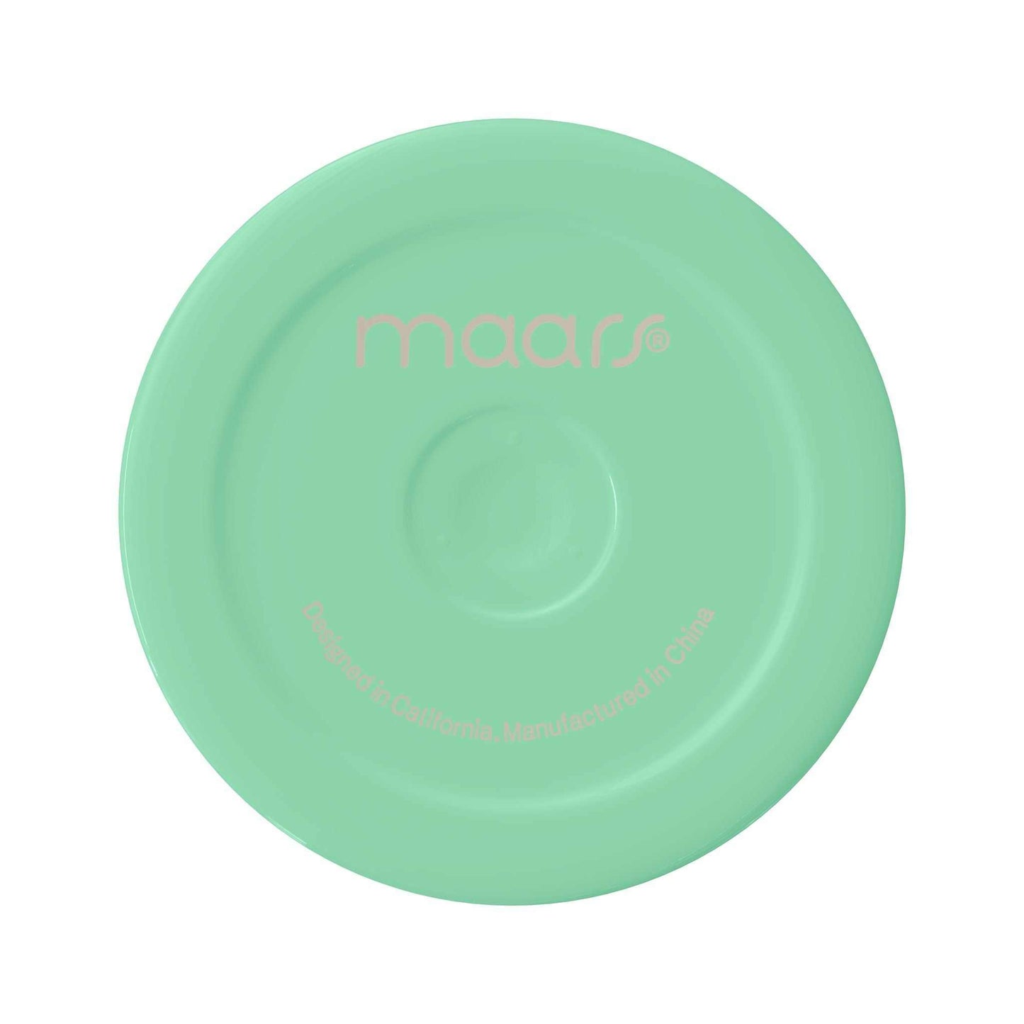 Tumbler lid with "maars" branding, mint green color.