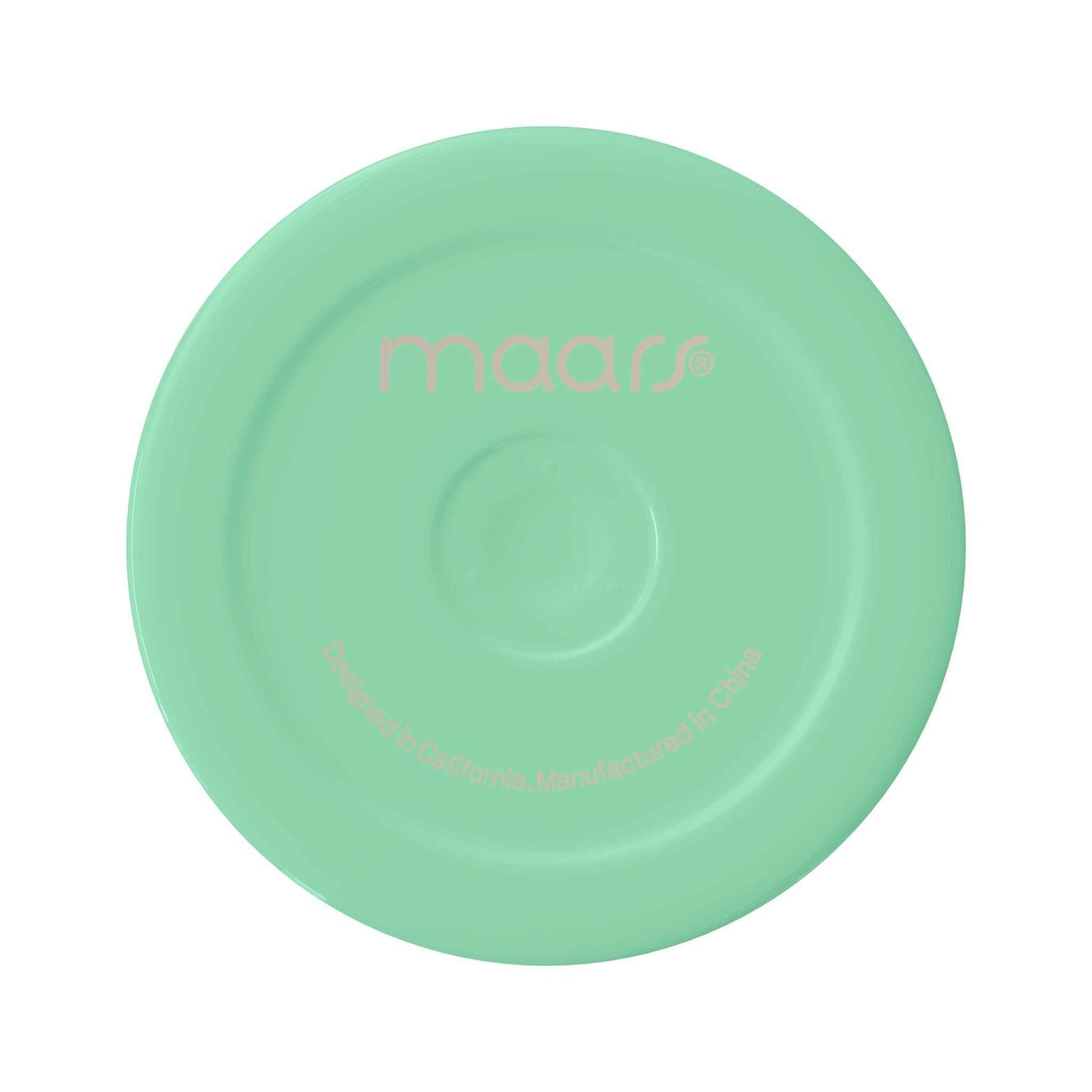 Tumbler lid with "maars" branding, mint green color.