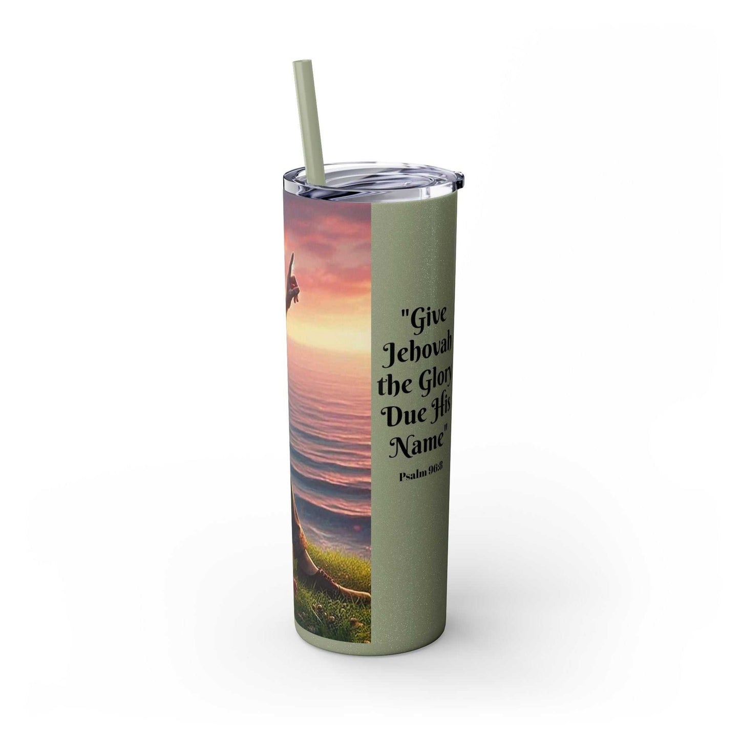 20oz Tumbler with 2025 Year Text for Jehovah's Witnesses, BPA-free, keeps drinks hot/cold, matte or glossy finish.