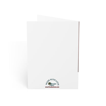 Personalized greeting card featuring young brothers' first talk with envelope, 270gsm paper.