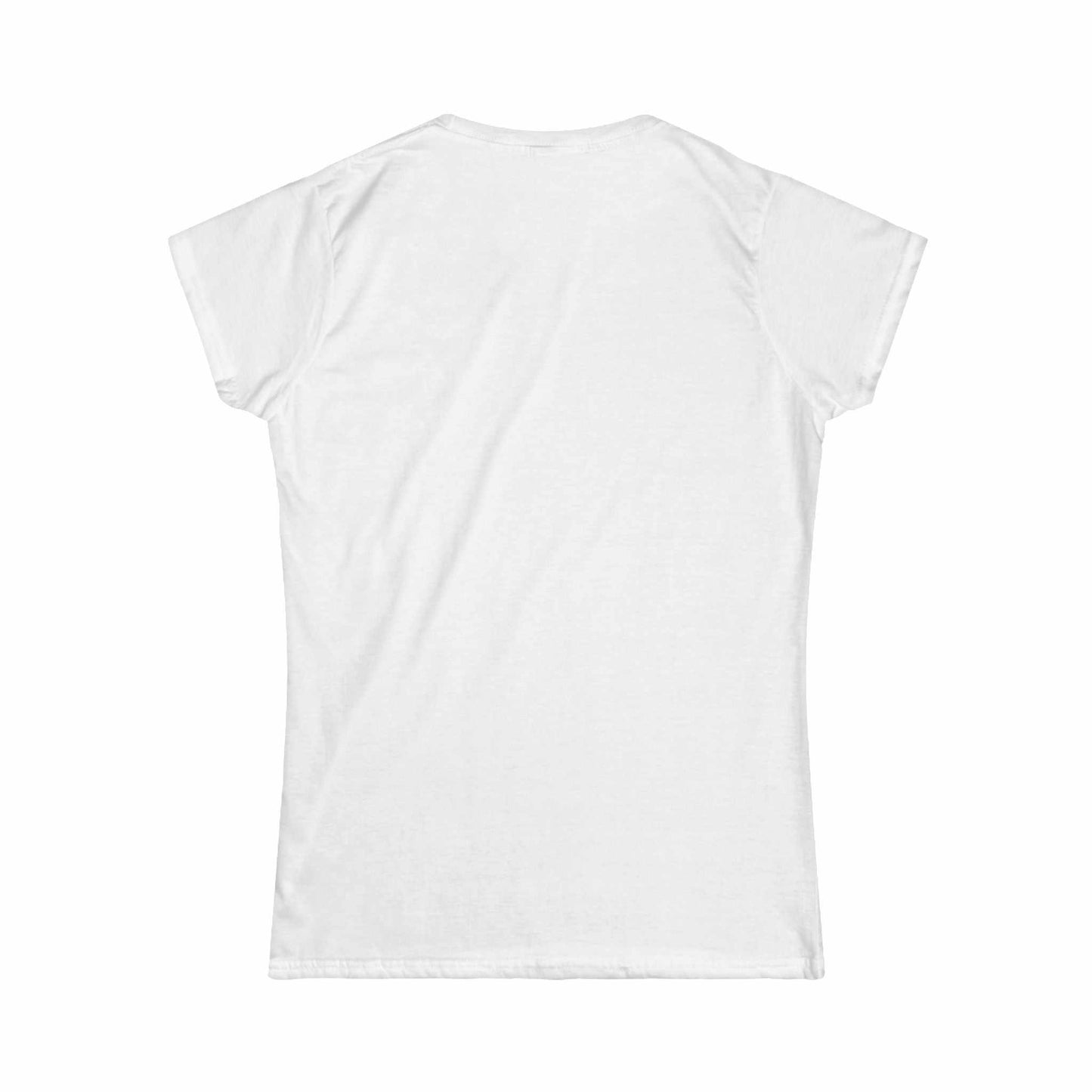 Women's versatile white tee, ribbed collar, durable design.