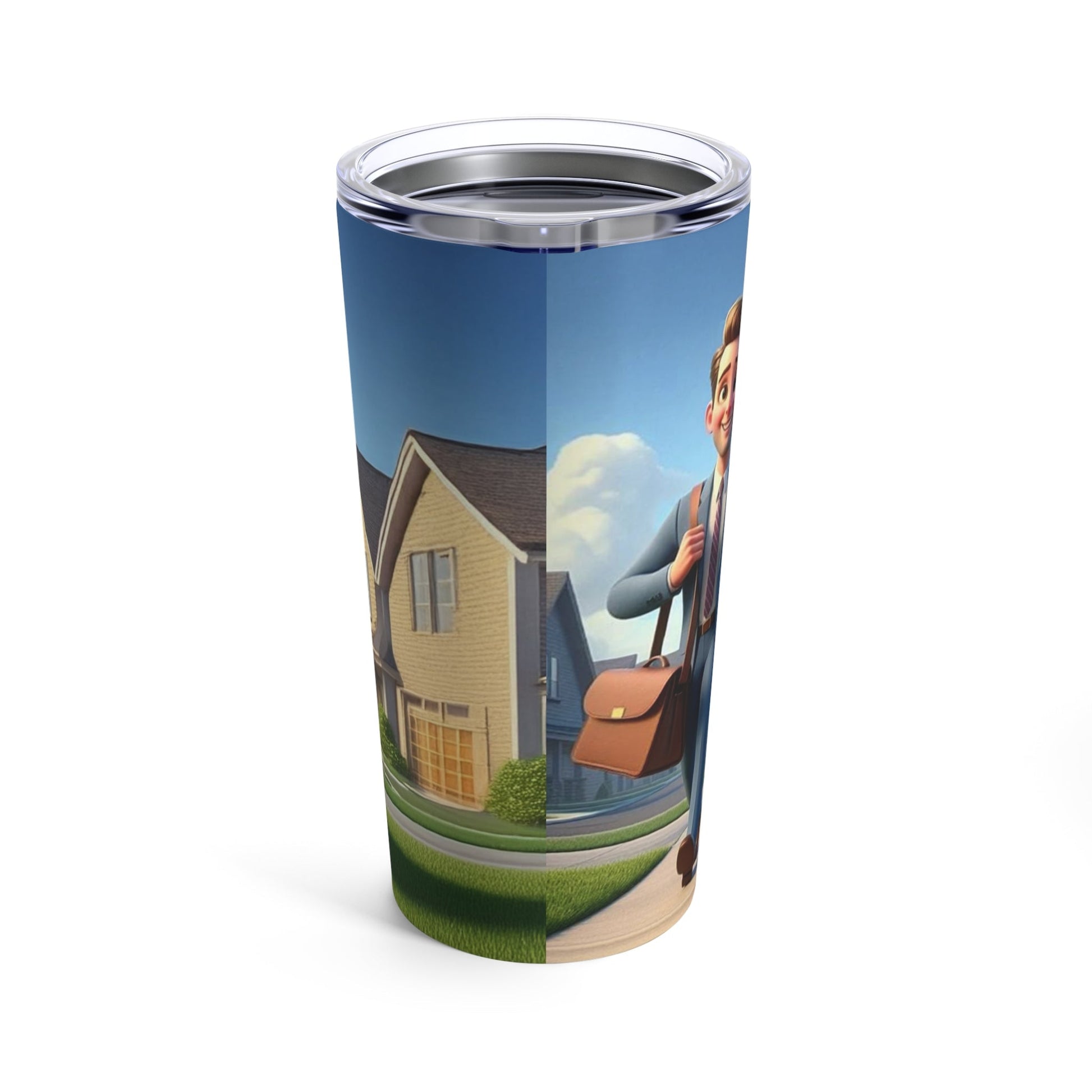 20oz stainless steel tumbler with glossy finish and family in ministry design