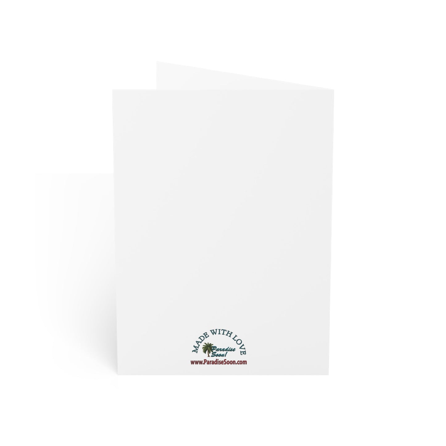 Father and sons greeting card on white background with folded design.