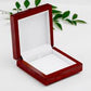 Mahogany style luxury box with LED spotlight for necklace gift.