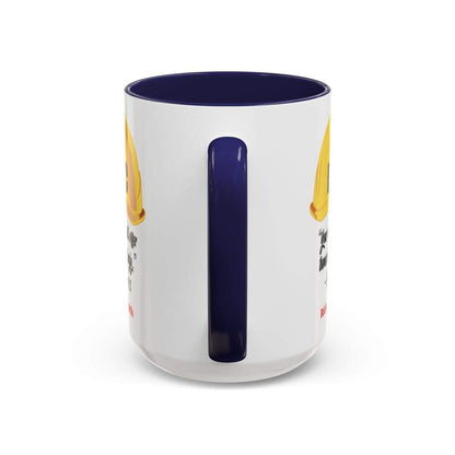 Ceramic coffee cup with dark handle, featuring LDC design, available in 11oz and 15oz sizes.