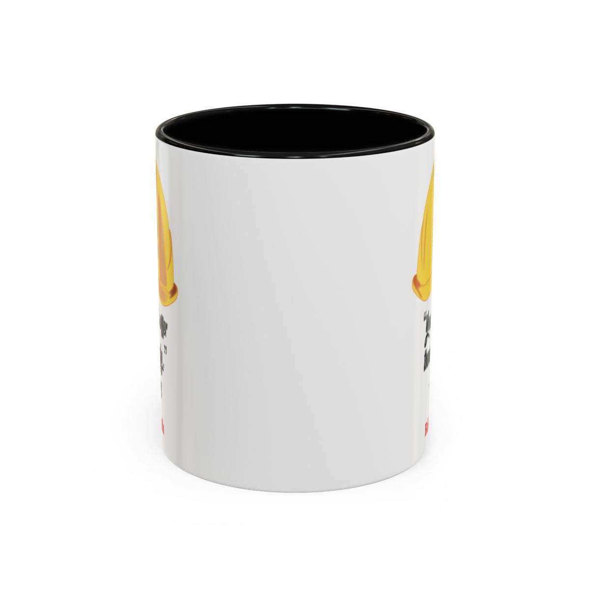 White ceramic coffee mug with glossy finish and black interior, featuring a design for LDC employees. Available in 11oz and 15oz sizes.