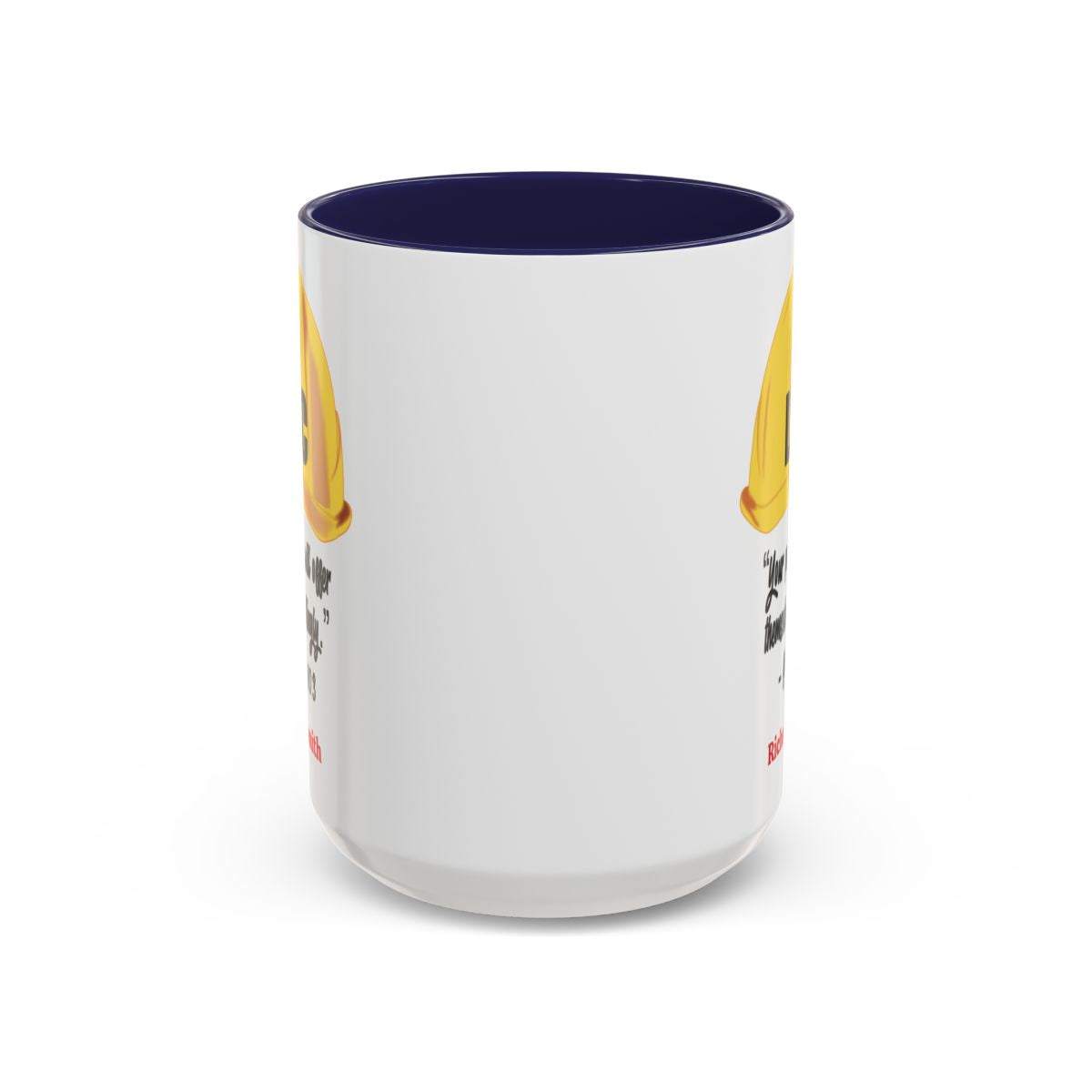 Personalized ceramic coffee cup with colorful interior, ideal for LDC workers. Available in 11oz and 15oz sizes.