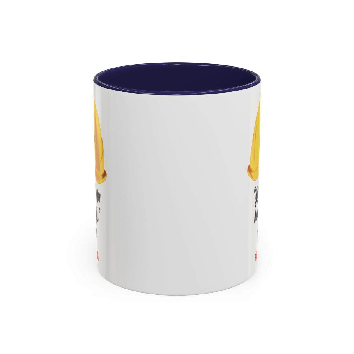 White ceramic coffee cup featuring LDC, available in 11oz and 15oz, with colored interior and handle.