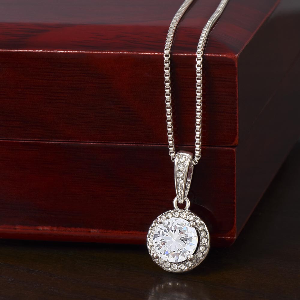 Eternal Hope Necklace with cubic zirconia for sister-in-law in luxury box.