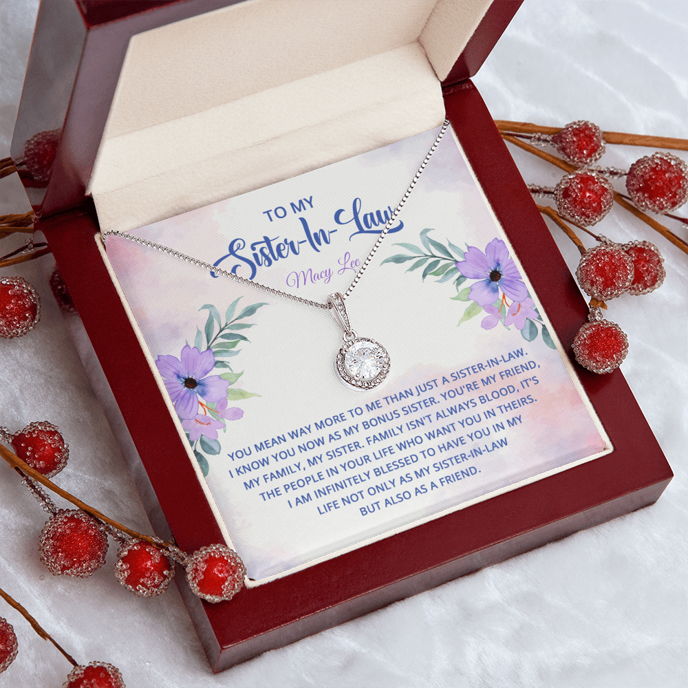 Eternal Hope Necklace with message card in luxury gift box for sister-in-law.