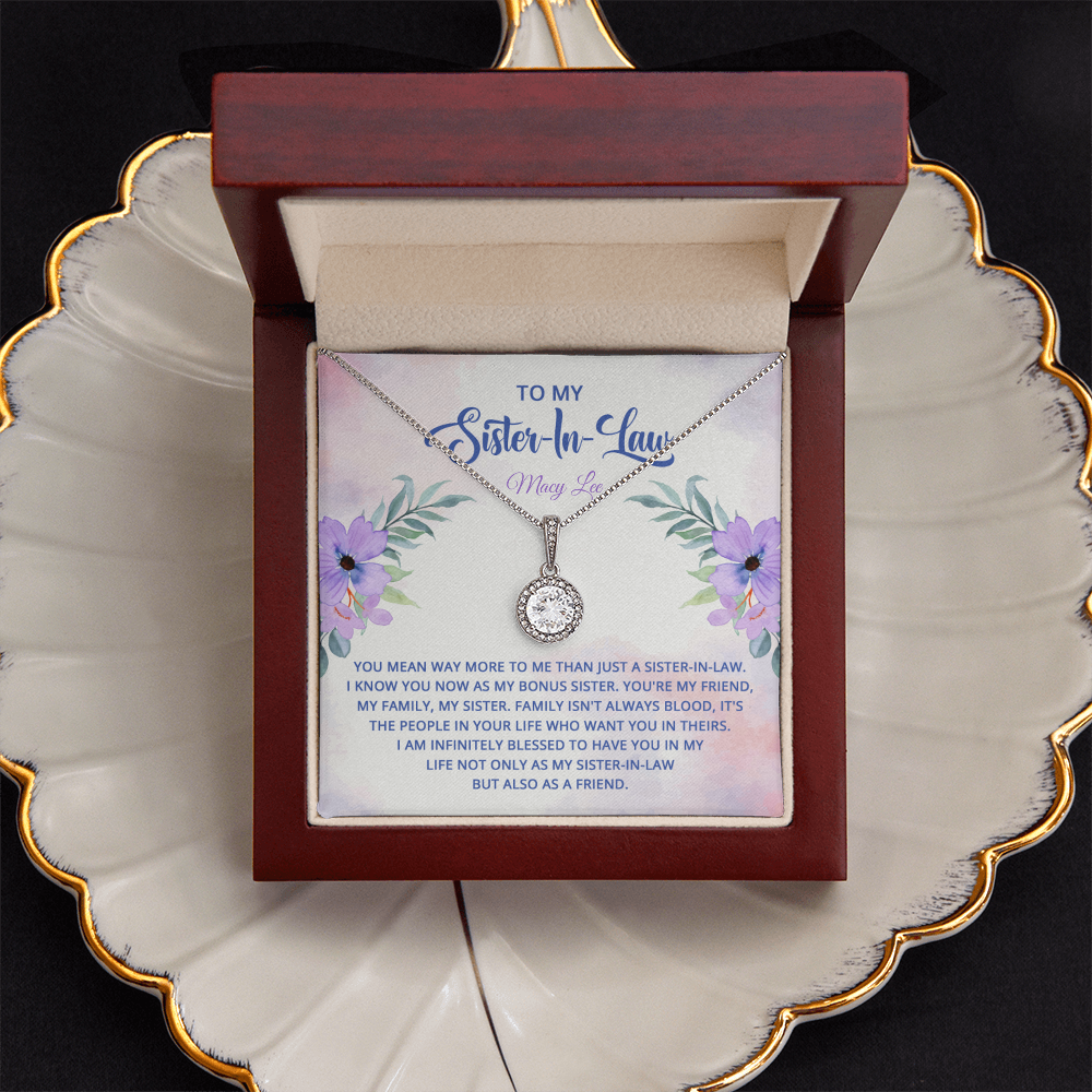 Eternal Hope Necklace with message card for sister-in-law in luxury gift box.