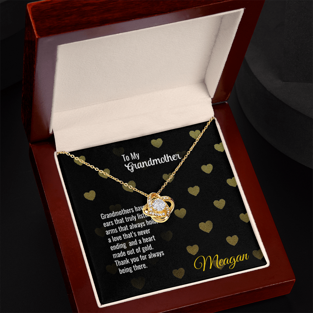 Love Knot Necklace with Grandmother Message Card in Gift Box