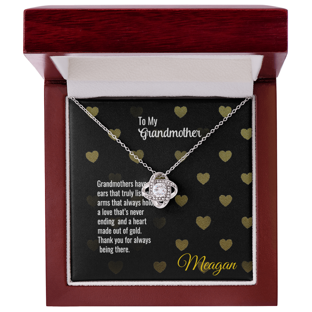 Love Knot Necklace for Grandmother with Signed Message Card, Heartfelt Gift in Luxury Box