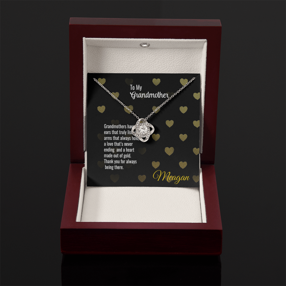 Love Knot Necklace with Signed Message Card for Grandmother in Luxury Box